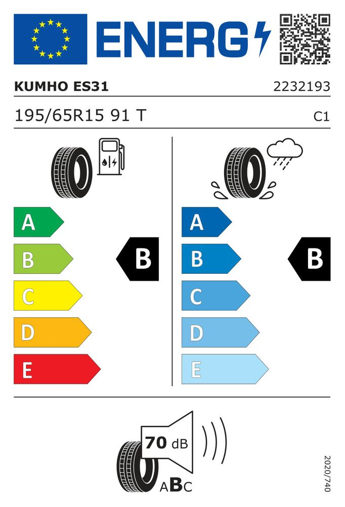 Kumho ES31 kesärengas 195/65R15 91T